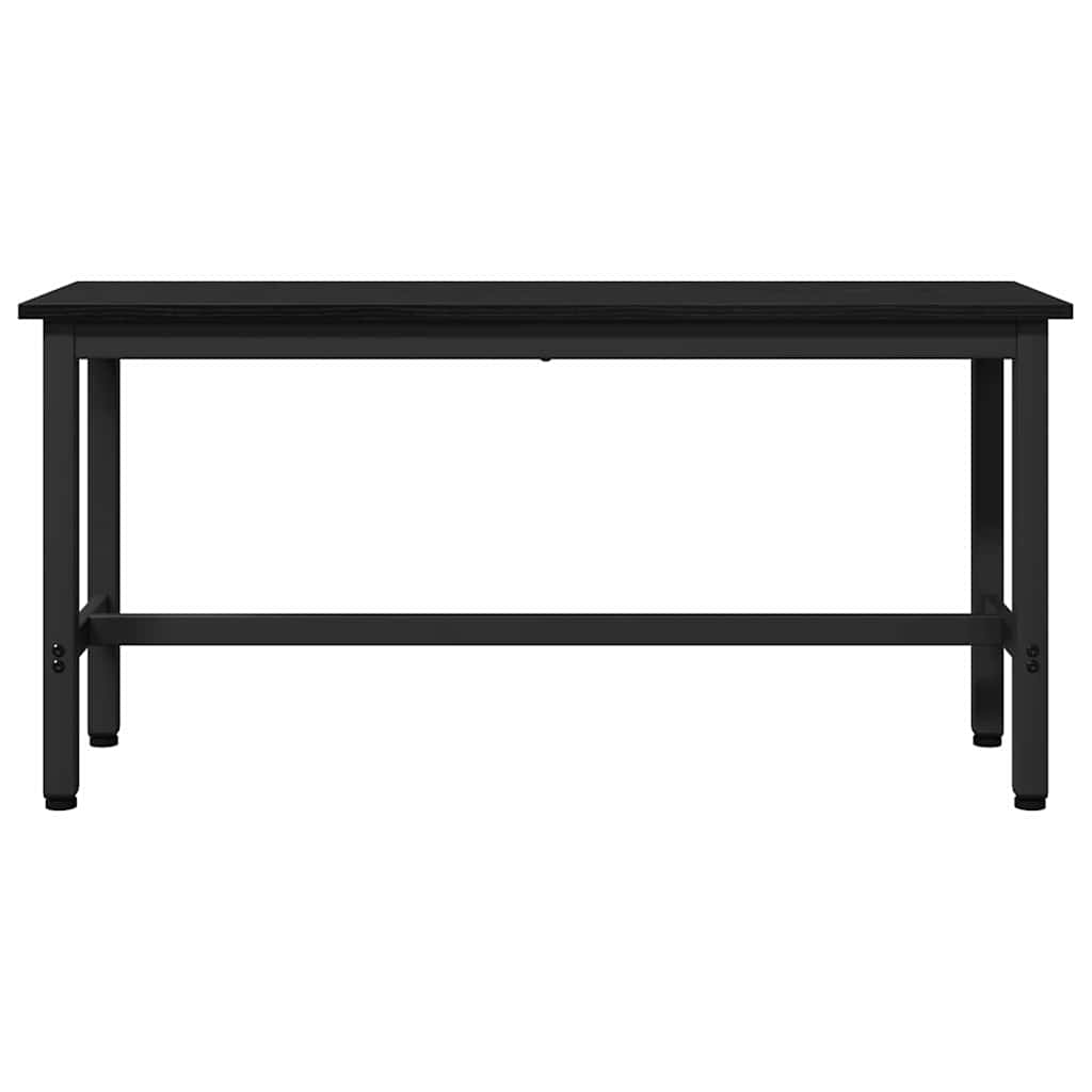 Dining Bench 2 pcs Black Oak 100 x 32.5 x 48.5 cm
