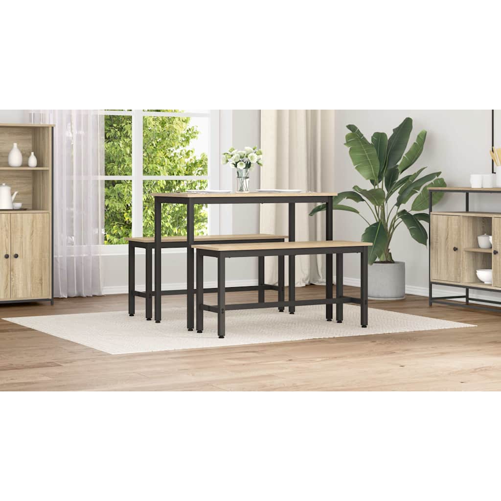 Dining Bench 2 pcs Sonoma Oak 100 x 32.5 x 48.5 cm