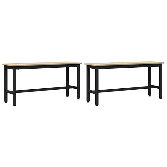 Dining Bench 2 pcs Sonoma Oak 100 x 32.5 x 48.5 cm