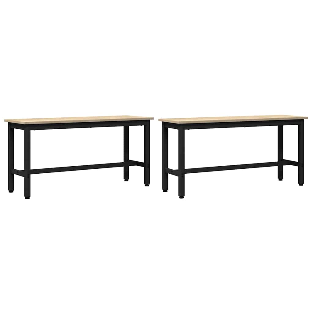 Dining Bench 2 pcs Sonoma Oak 100 x 32.5 x 48.5 cm