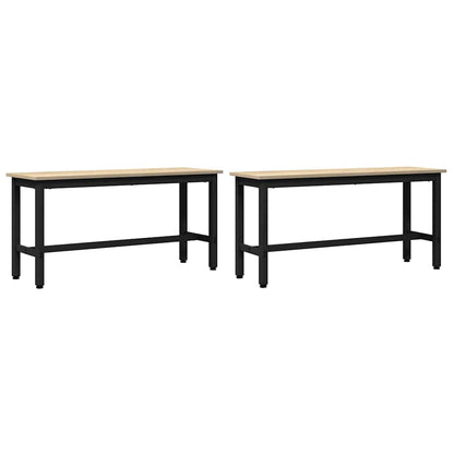 Dining Bench 2 pcs Sonoma Oak 100 x 32.5 x 48.5 cm