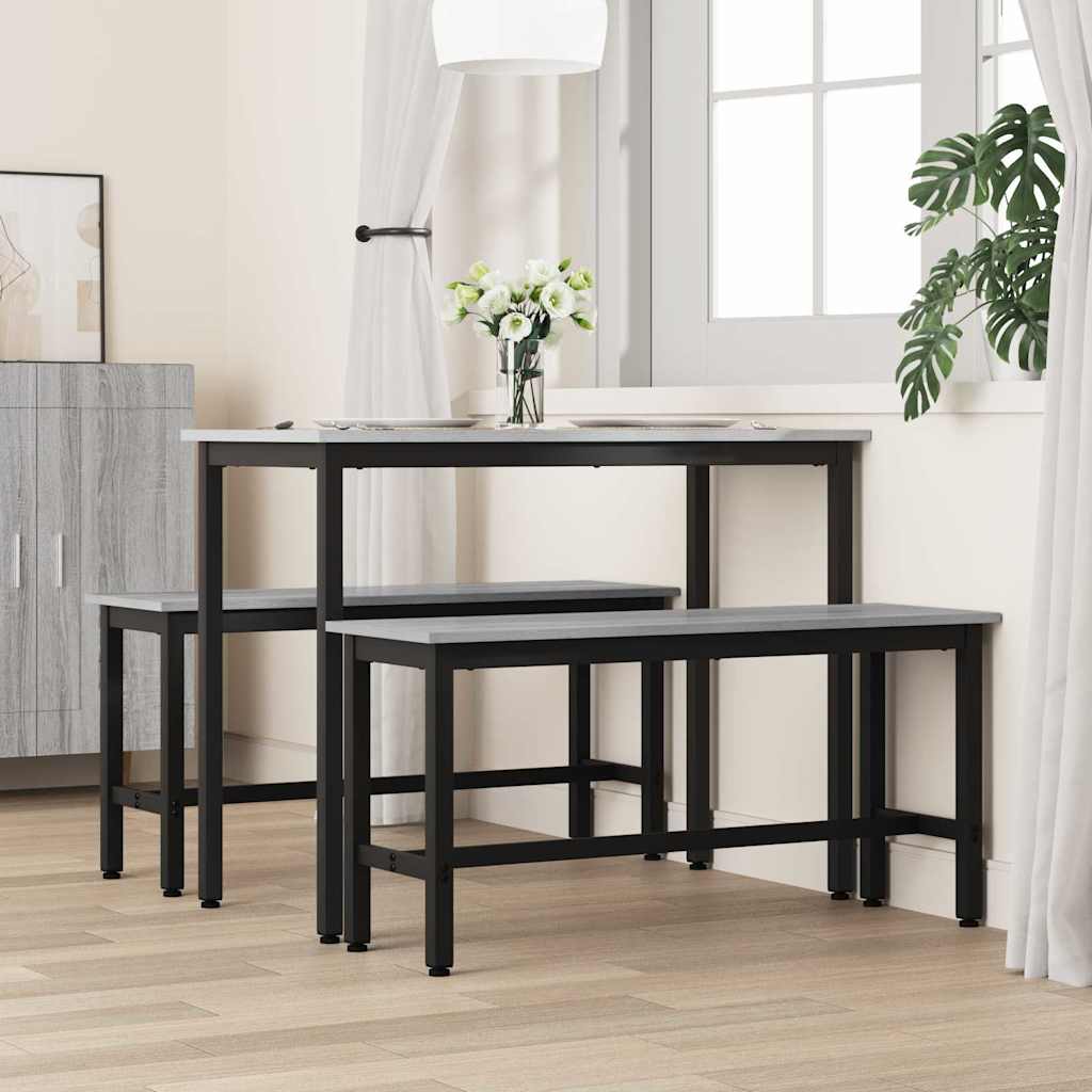 Dining Bench 2 pcs Grey Sonoma 100 x 32.5 x 48.5 cm