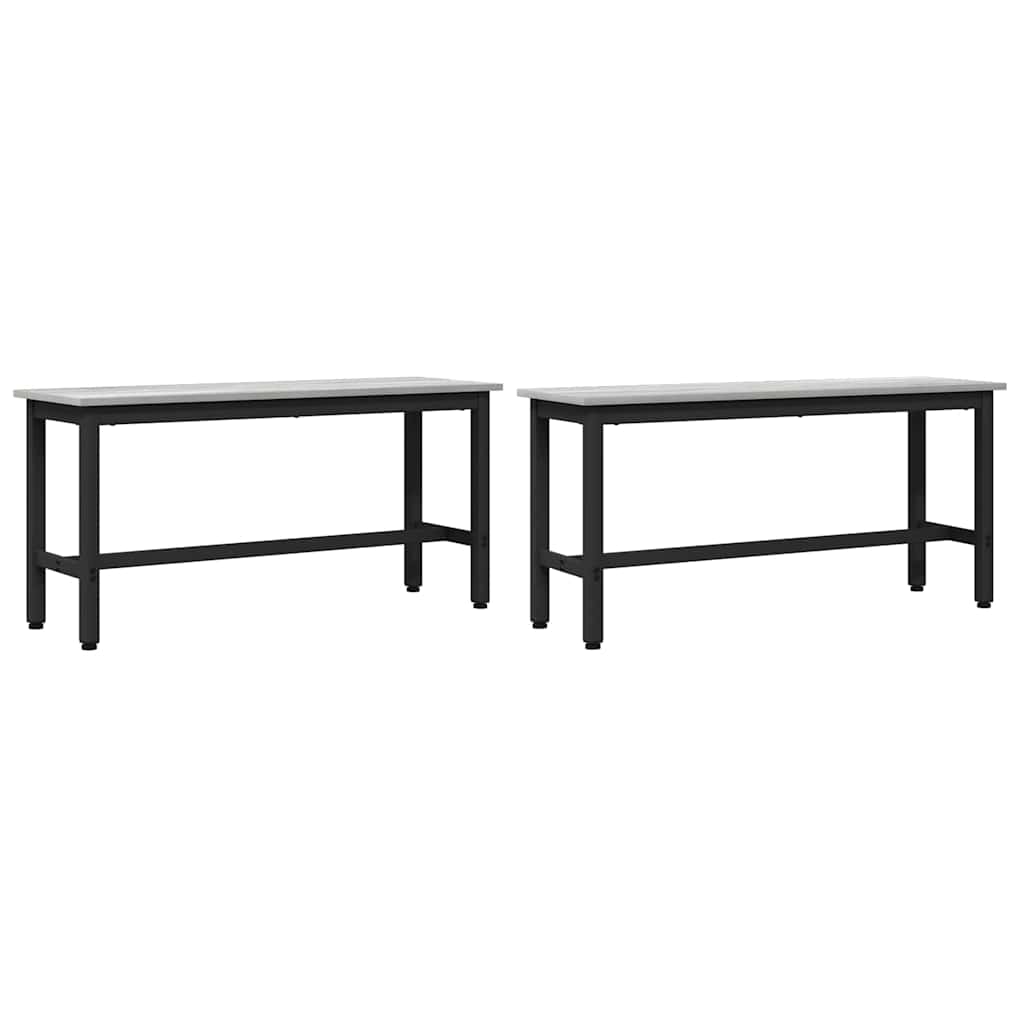 Dining Bench 2 pcs Grey Sonoma 100 x 32.5 x 48.5 cm