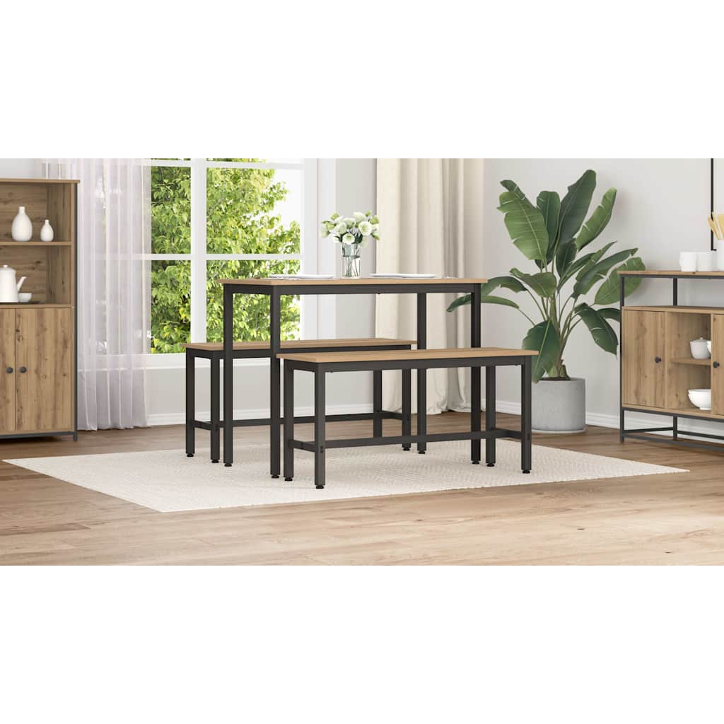 Dining Bench 2 pcs Artisan Oak 100 x 32.5 x 48.5 cm