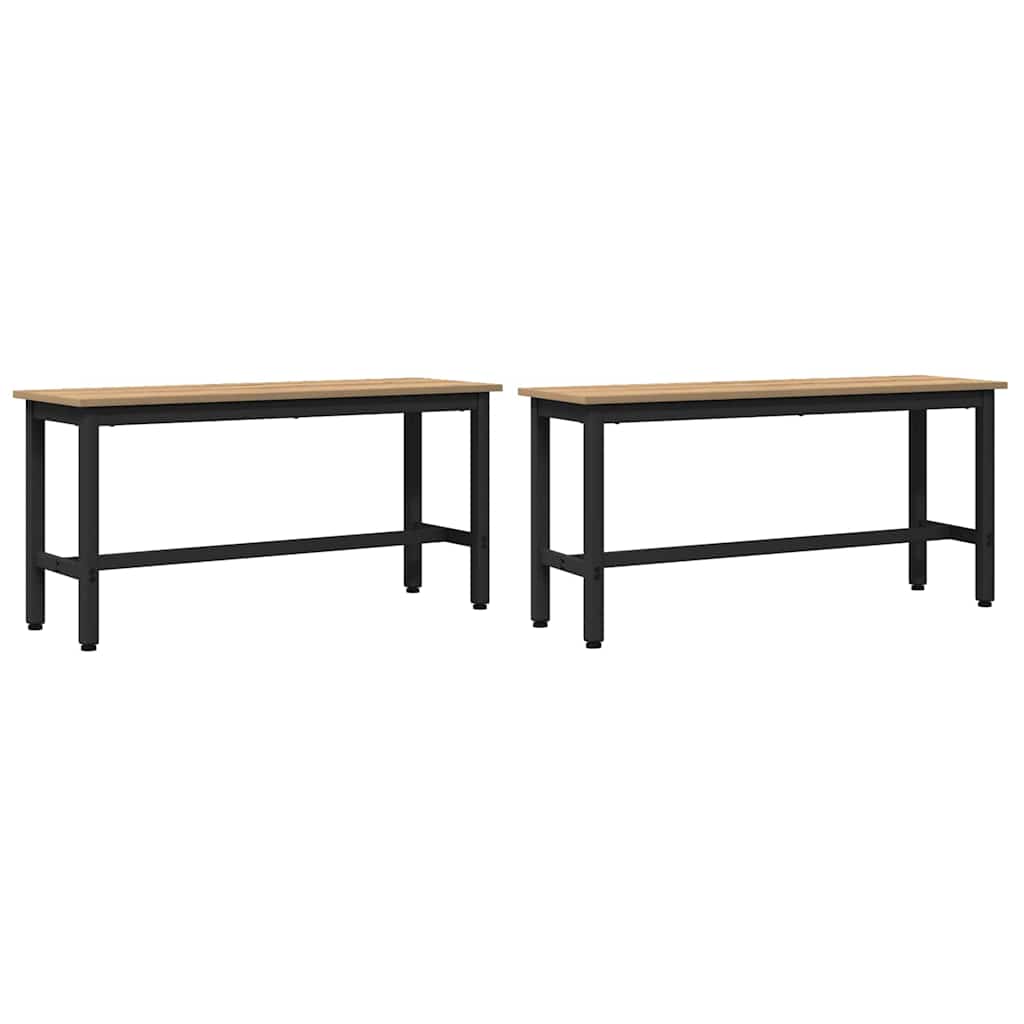 Dining Bench 2 pcs Artisan Oak 100 x 32.5 x 48.5 cm