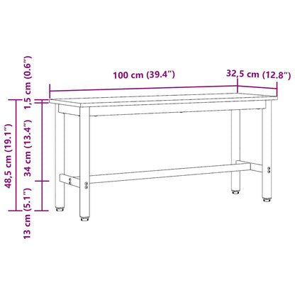 Dining Bench 100 x 32.5 x 48.5 cm 2 pcs