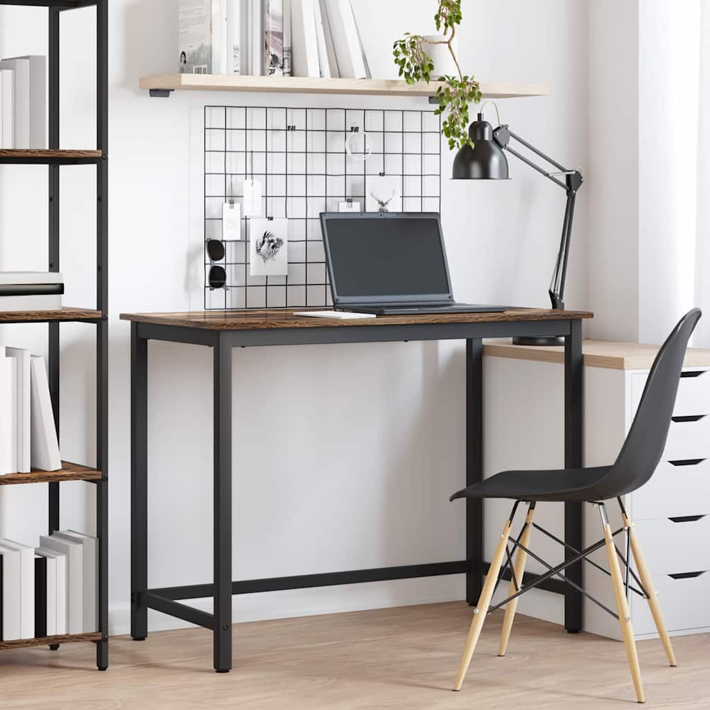 Table Smoked Oak 80 x 50 x 76.5 cm Engineered Wood and Steel