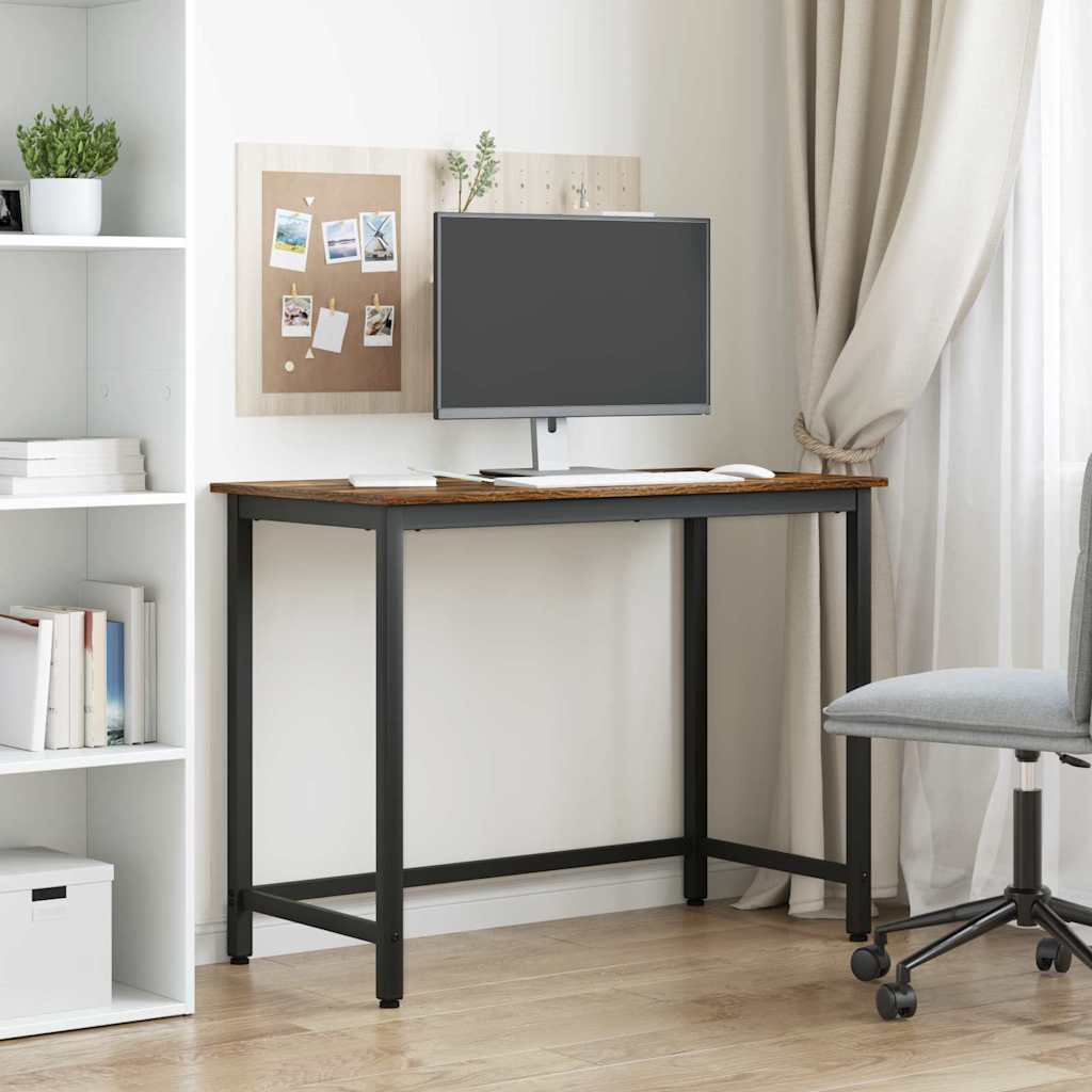 Table Smoked Oak 80 x 50 x 76.5 cm Engineered Wood and Steel