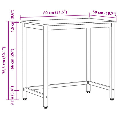Table Smoked Oak 80 x 50 x 76.5 cm Engineered Wood and Steel