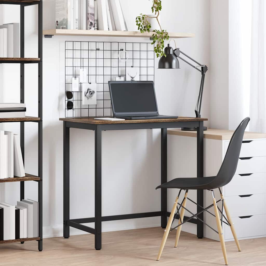 Table Smoked Oak 100 x 50 x 76.5 cm Engineered Wood and Steel