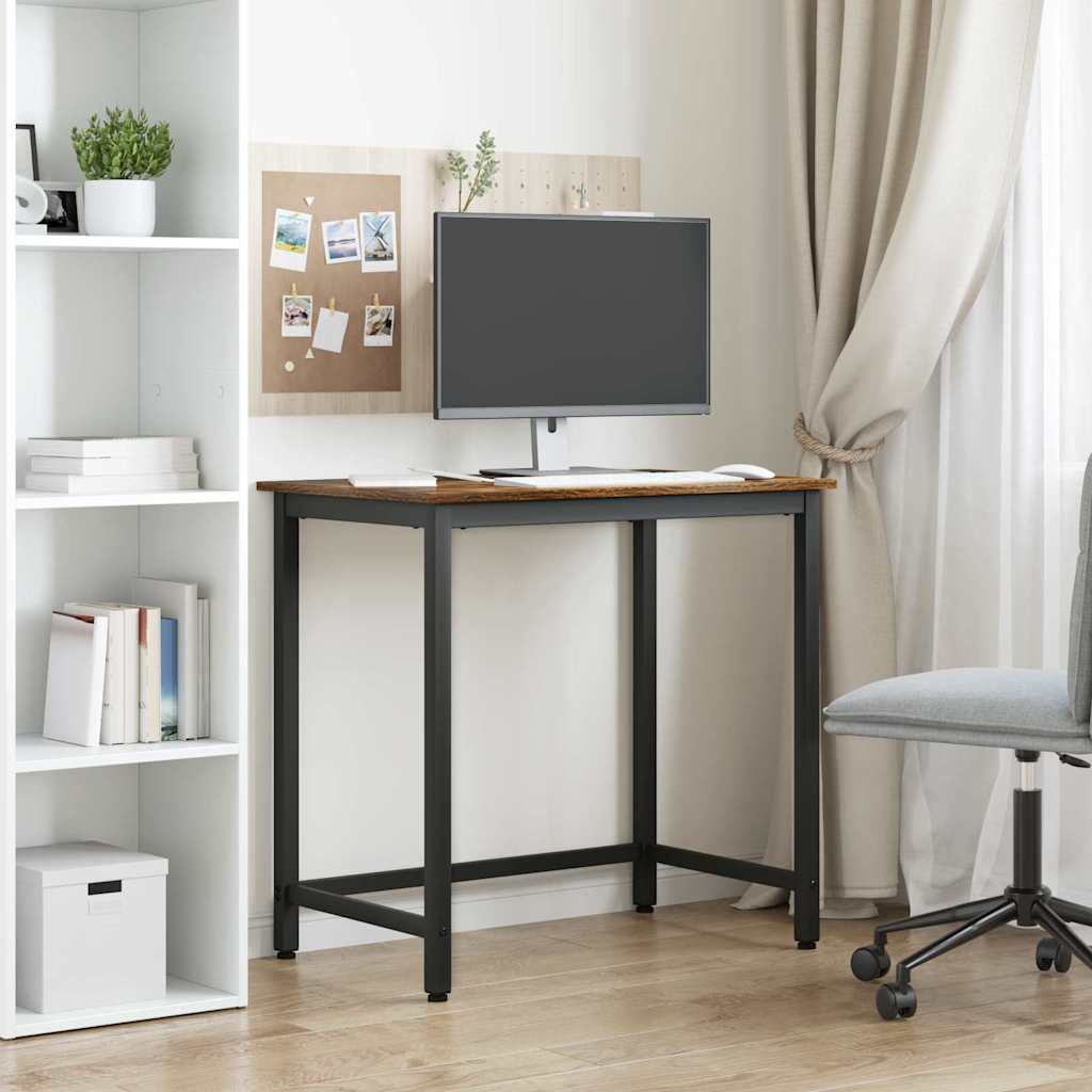 Table Smoked Oak 100 x 50 x 76.5 cm Engineered Wood and Steel