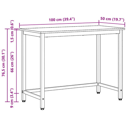 Table Artisan Oak Engineered Wood and Steel 100 x 50 x 76.5 cm