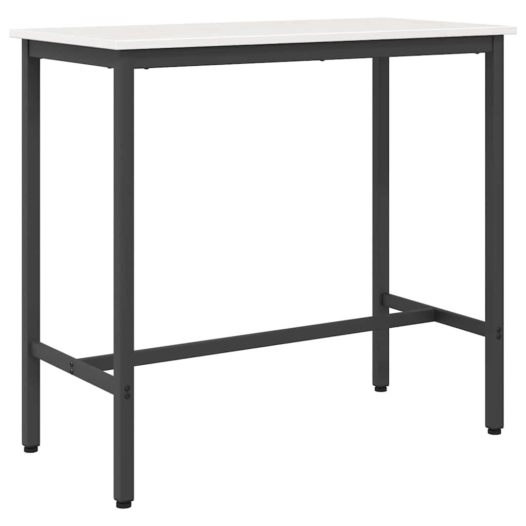 Table White 100 x 50 x 91 cm Engineered Wood and Steel