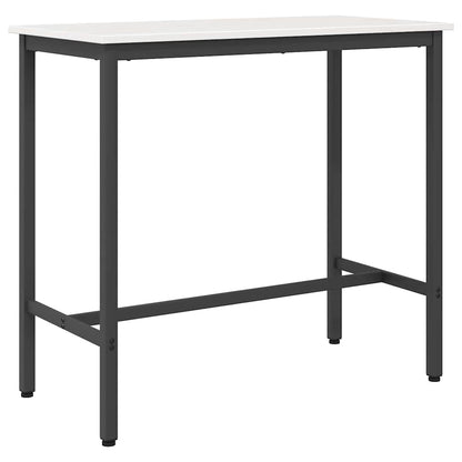 Table White 100 x 50 x 91 cm Engineered Wood and Steel