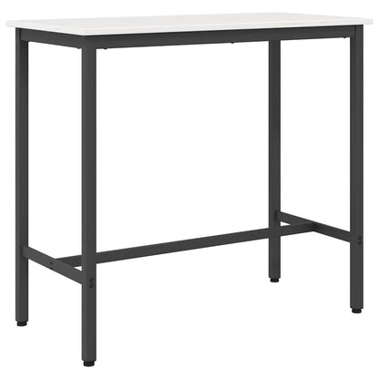 Table White 100 x 50 x 91 cm Engineered Wood and Steel