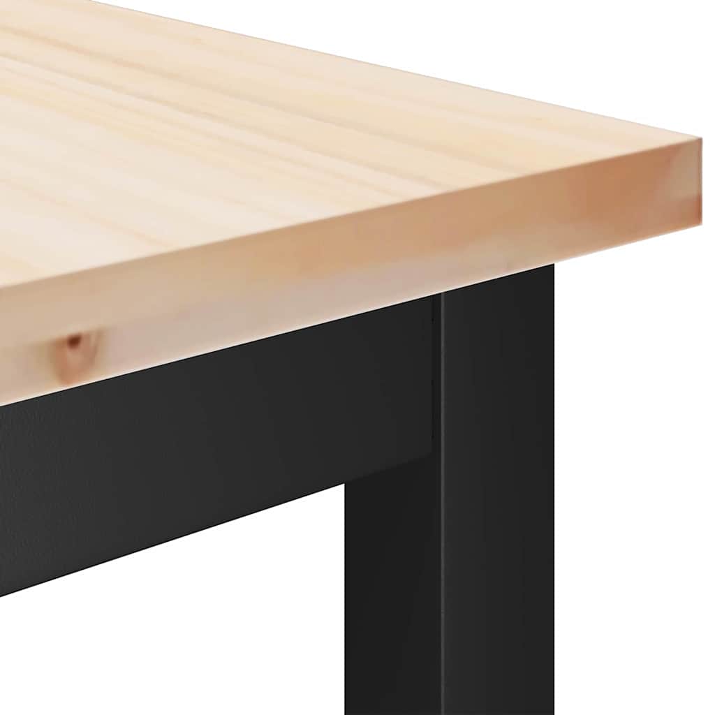 Dining Benches 2 pcs Natural 100 x 32.5 x 49 cm Solid pine wood