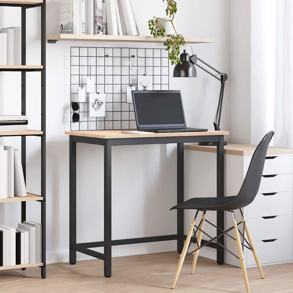 Table Natural 80 x 50 x 77 cm Engineered Wood and Steel