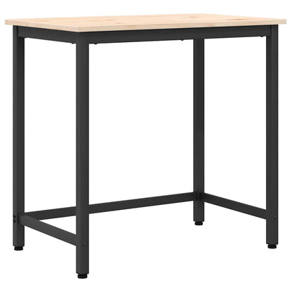 Table Natural 80 x 50 x 77 cm Engineered Wood and Steel