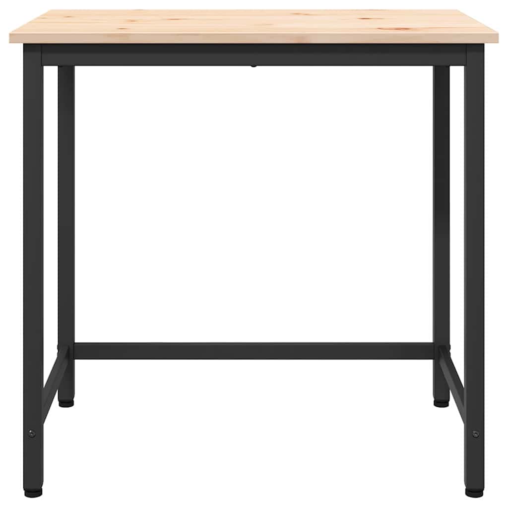 Table Natural 80 x 50 x 77 cm Engineered Wood and Steel