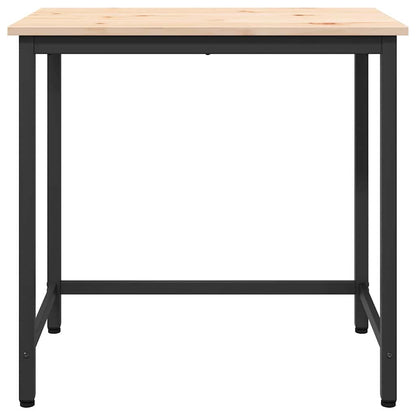 Table Natural 80 x 50 x 77 cm Engineered Wood and Steel