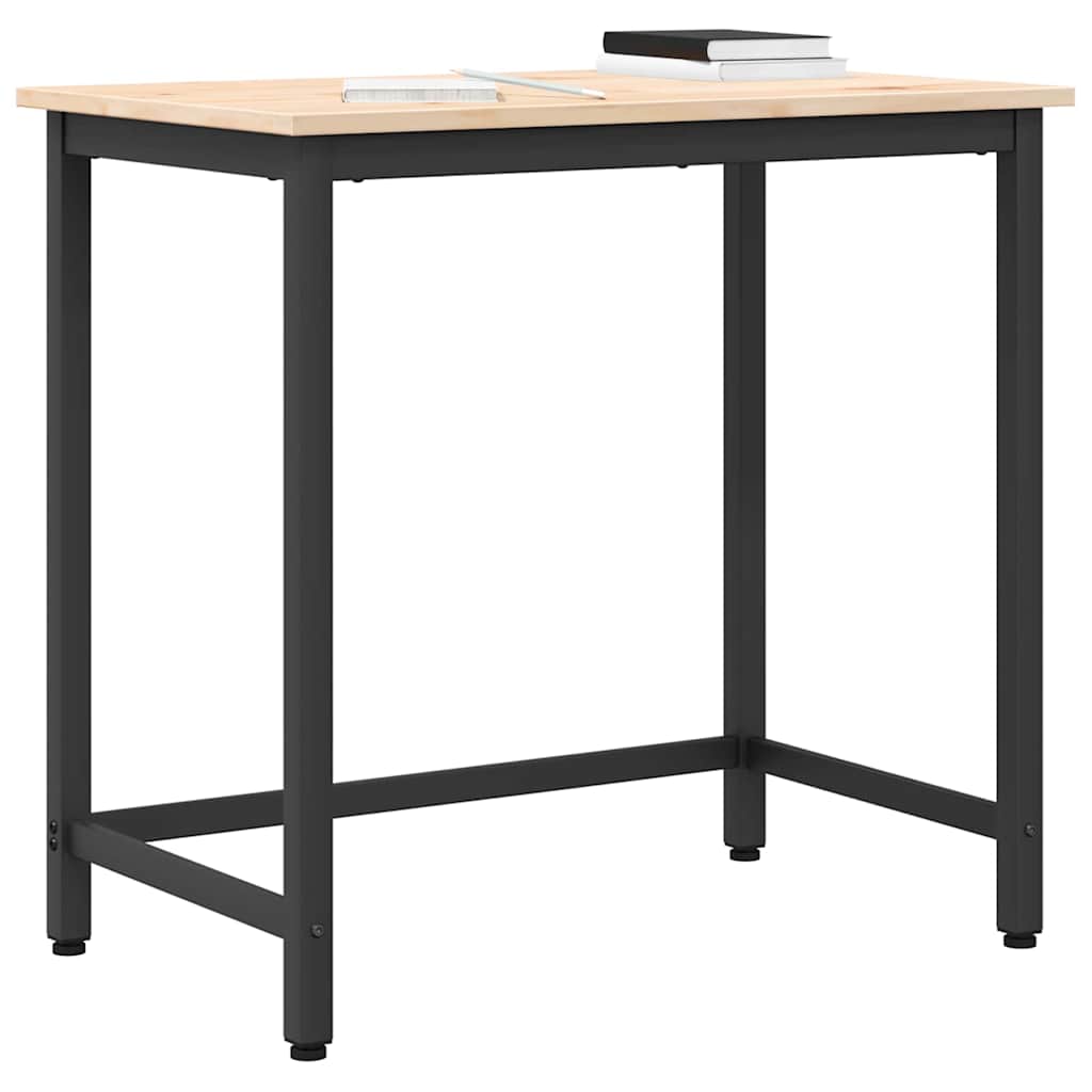 Table Natural 80 x 50 x 77 cm Engineered Wood and Steel