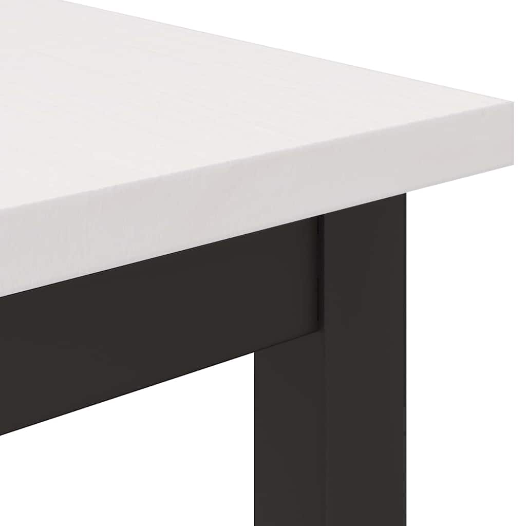 Table White 80 x 50 x 77 cm Engineered Wood and Steel