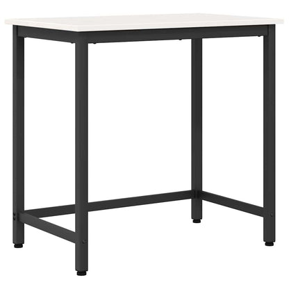 Table White 80 x 50 x 77 cm Engineered Wood and Steel