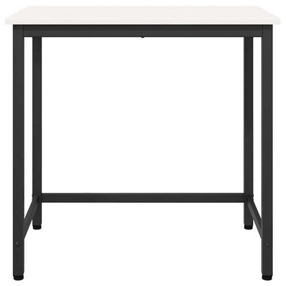 Table White 80 x 50 x 77 cm Engineered Wood and Steel