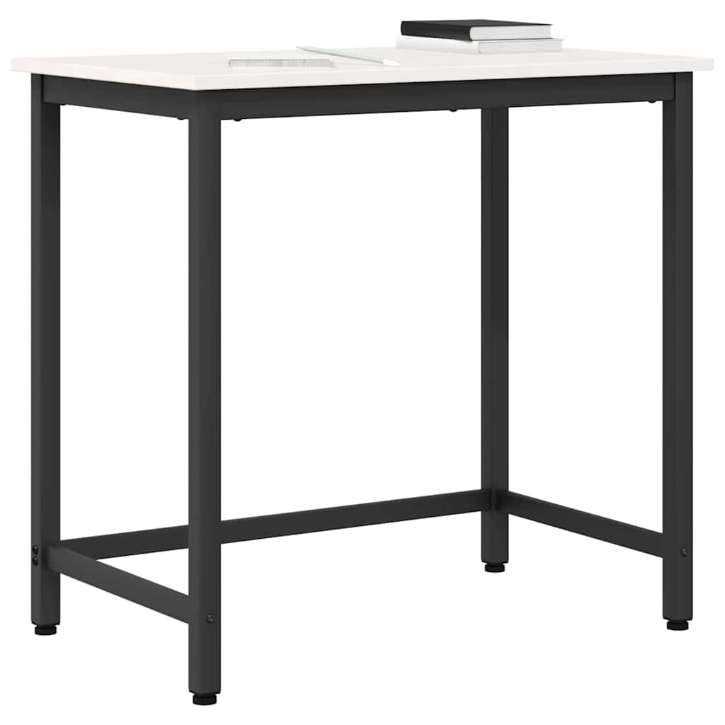 Table White 80 x 50 x 77 cm Engineered Wood and Steel