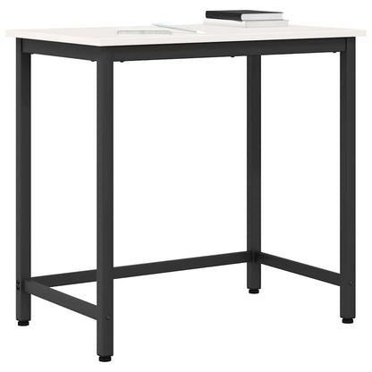 Table White 80 x 50 x 77 cm Engineered Wood and Steel