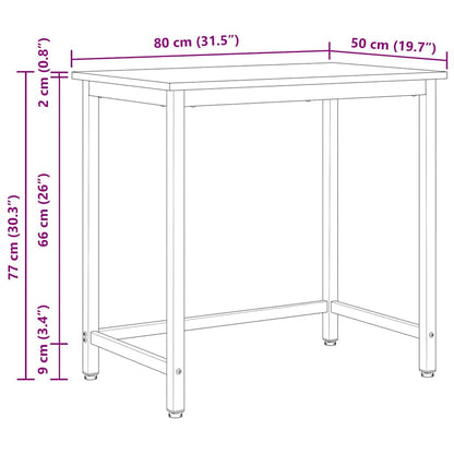 Table White 80 x 50 x 77 cm Engineered Wood and Steel