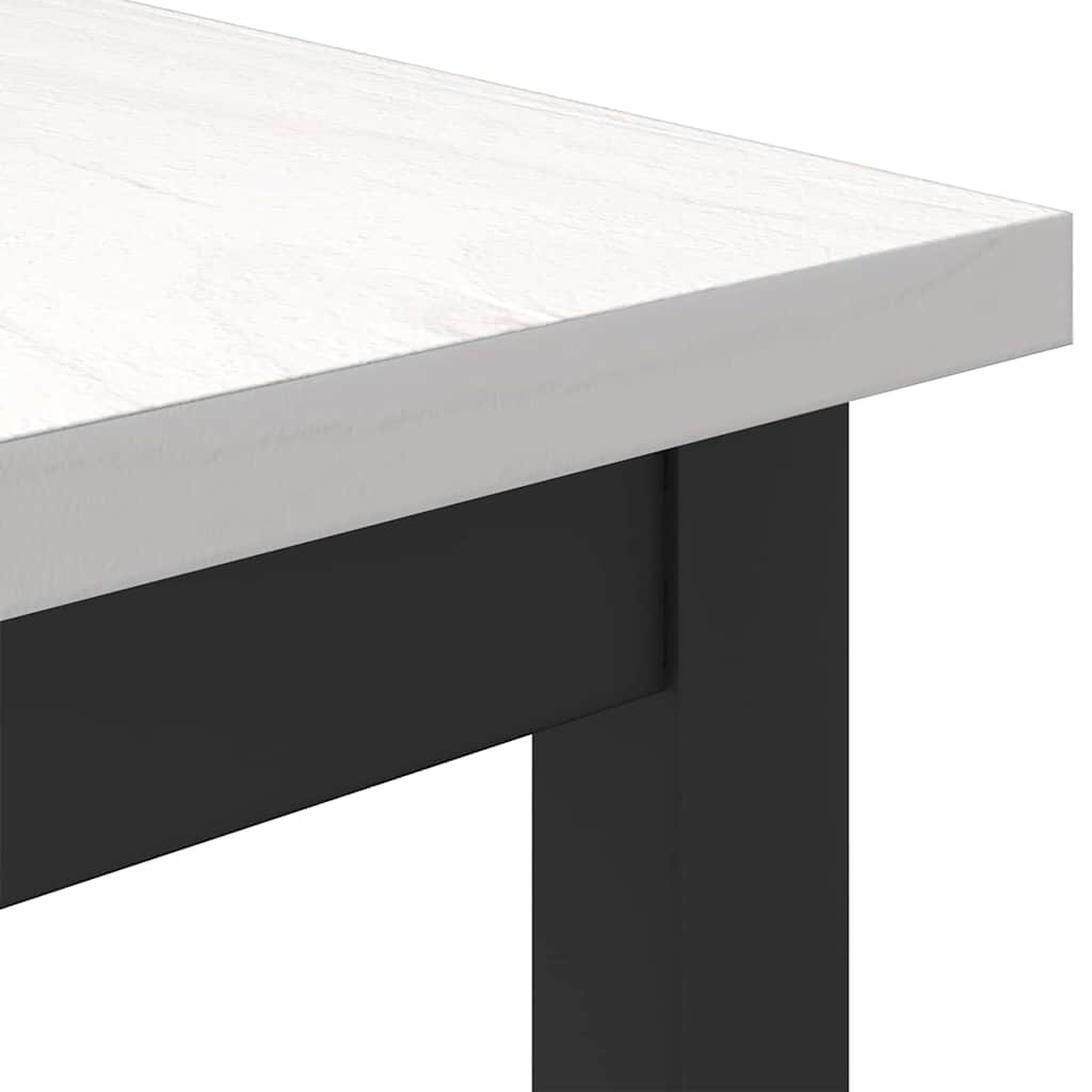 Table White 100 x 50 x 77 cm Engineered Wood and Steel
