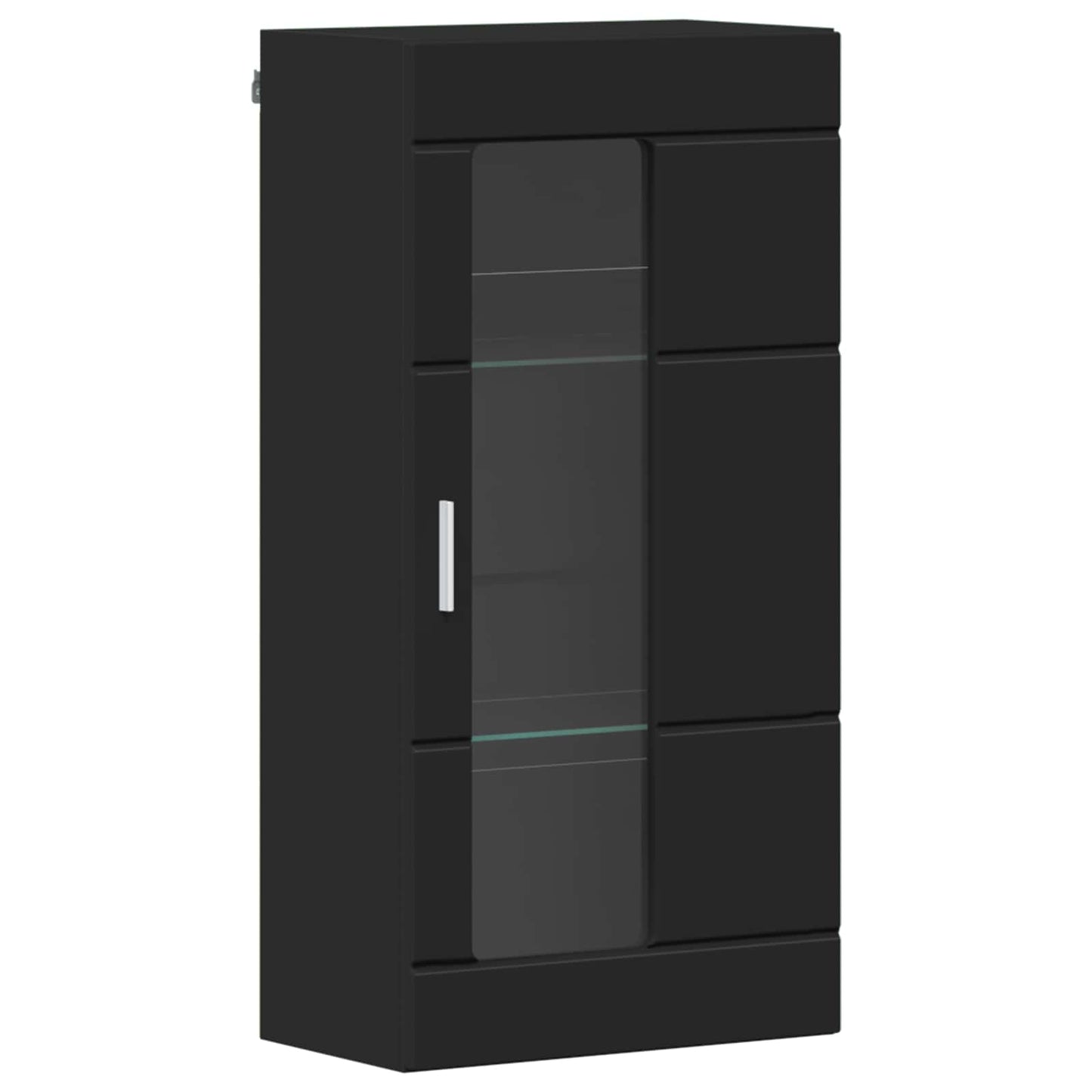 Wooden Cabinet Black Engineered Wood