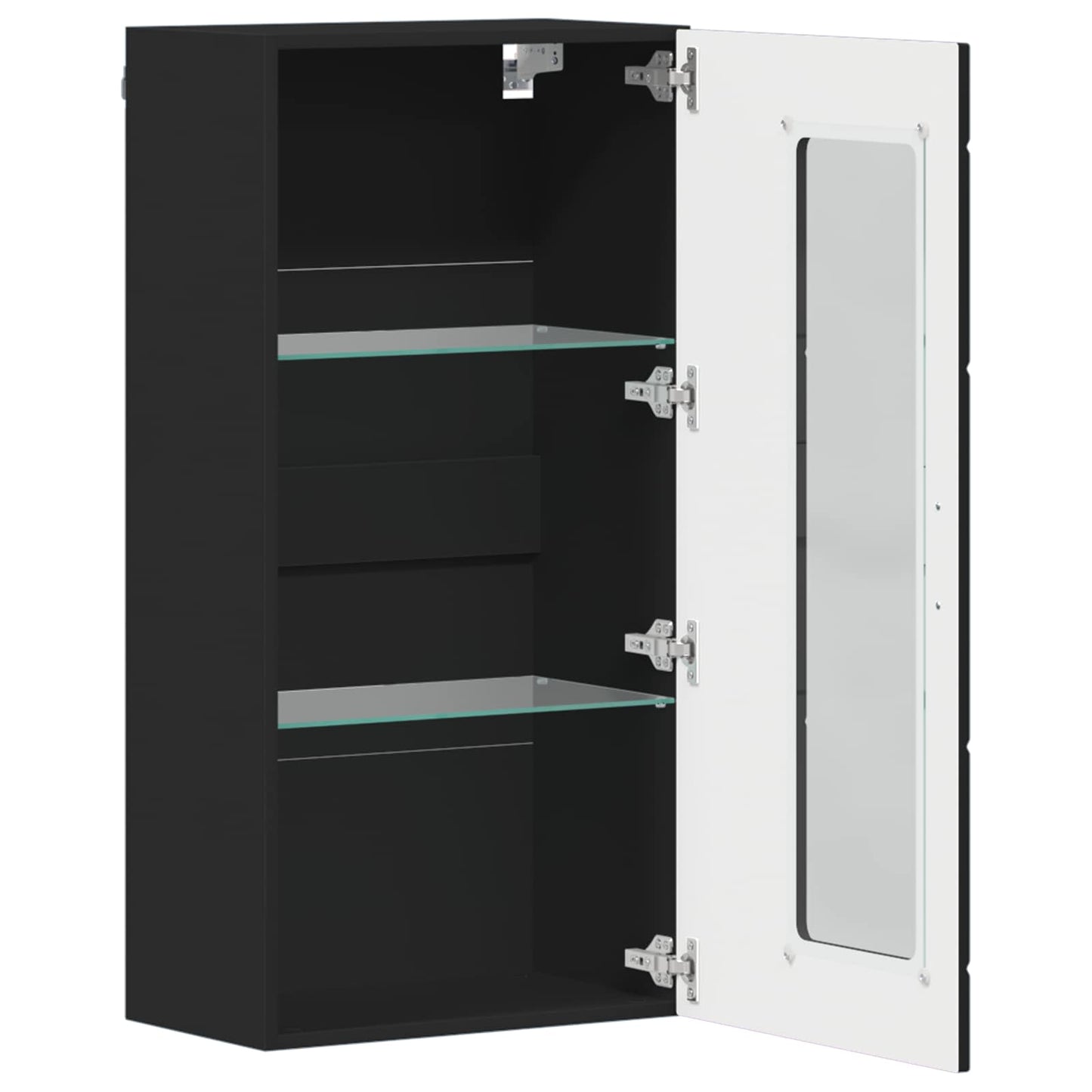 Wooden Cabinet Black Engineered Wood