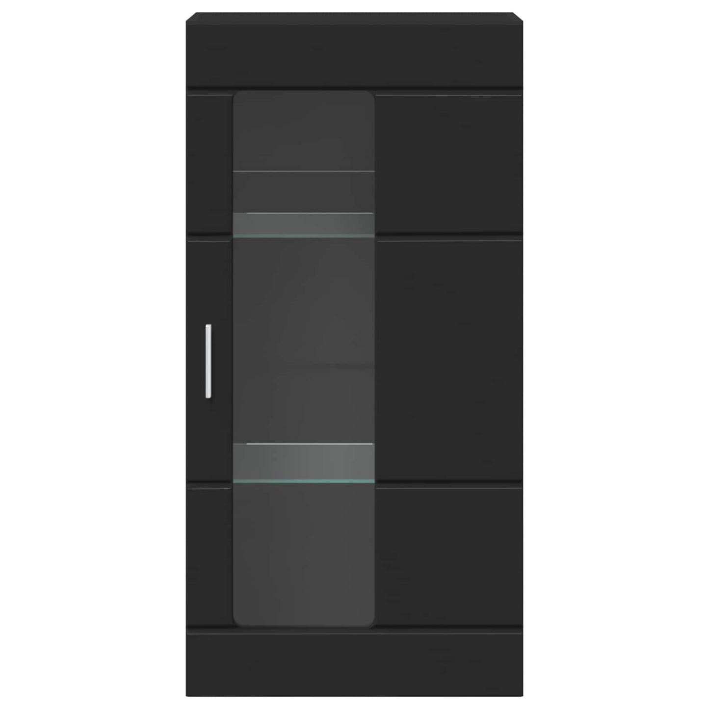 Wooden Cabinet Black Engineered Wood