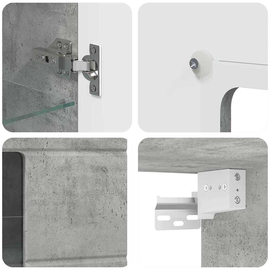Wooden Cabinet Concrete Grey 50 x 29 x 100 cm Engineered Wood