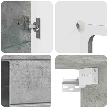 Wooden Cabinet Concrete Grey 50 x 29 x 100 cm Engineered Wood