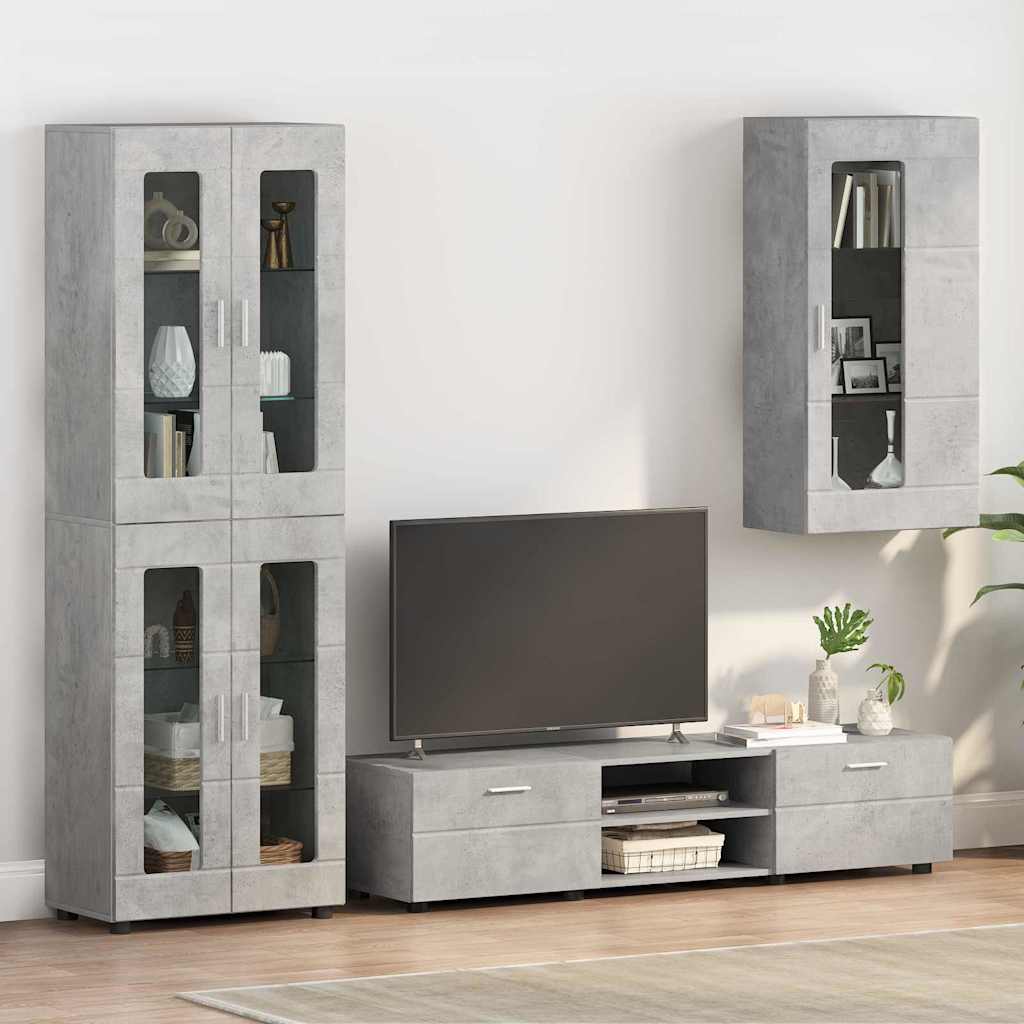 Wooden Cabinet Concrete Grey 50 x 29 x 100 cm Engineered Wood