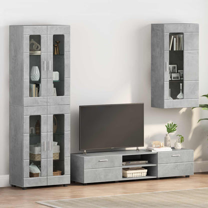 Wooden Cabinet Concrete Grey 50 x 29 x 100 cm Engineered Wood