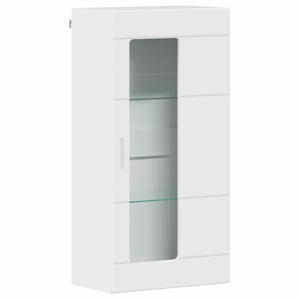 Wooden Cabinet with Storage High Gloss White 50 x 29 x 100 cm