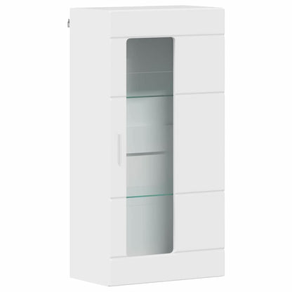 Wooden Cabinet with Storage High Gloss White 50 x 29 x 100 cm