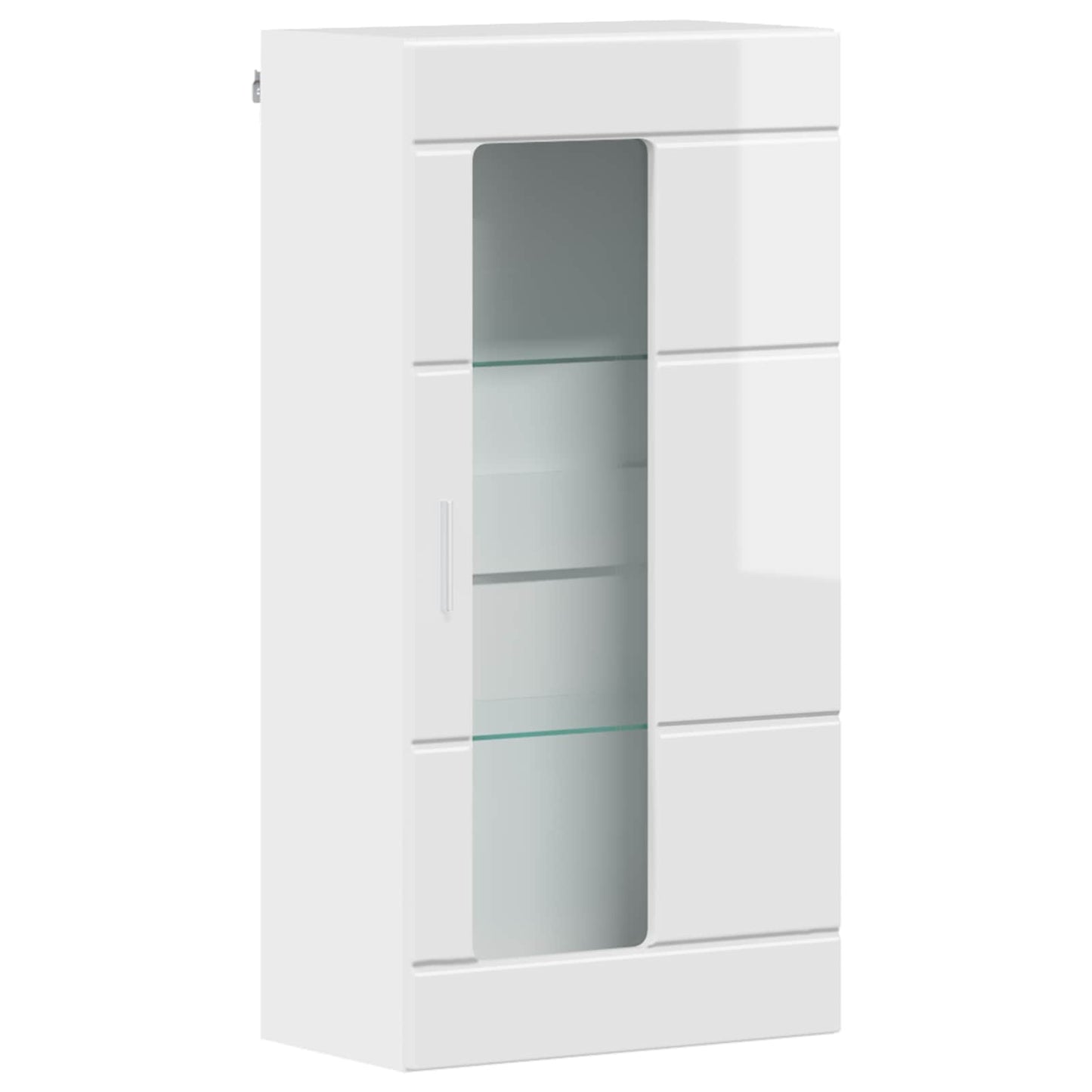 Wooden Cabinet with Storage High Gloss White 50 x 29 x 100 cm