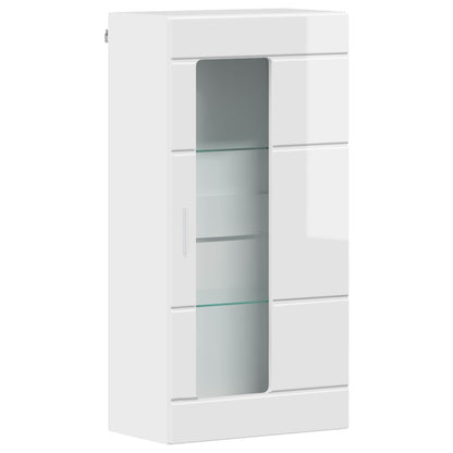 Wooden Cabinet with Storage High Gloss White 50 x 29 x 100 cm