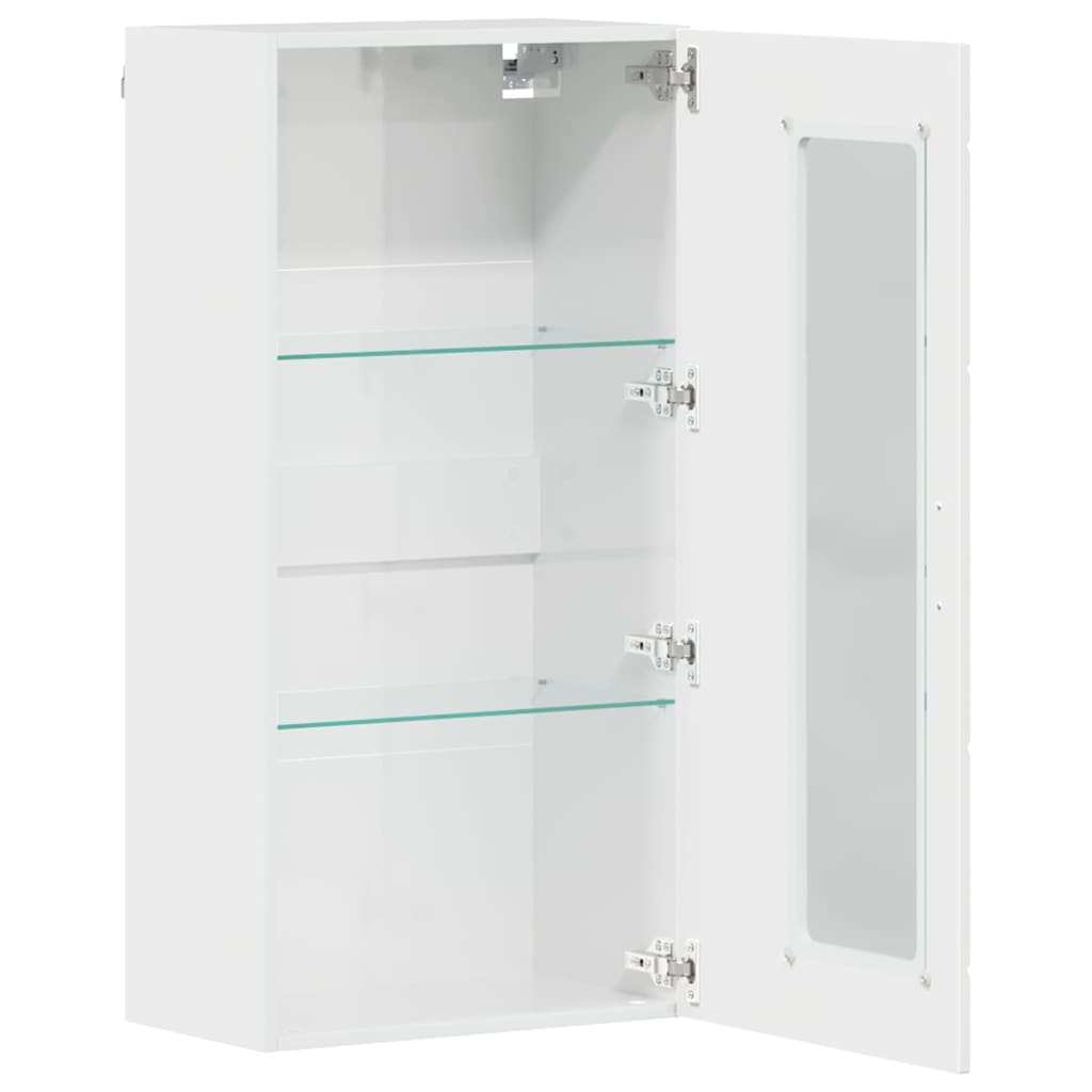 Wooden Cabinet with Storage High Gloss White 50 x 29 x 100 cm