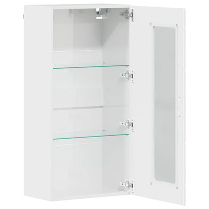 Wooden Cabinet with Storage High Gloss White 50 x 29 x 100 cm