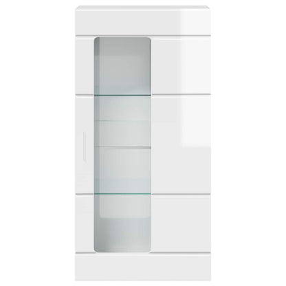 Wooden Cabinet with Storage High Gloss White 50 x 29 x 100 cm