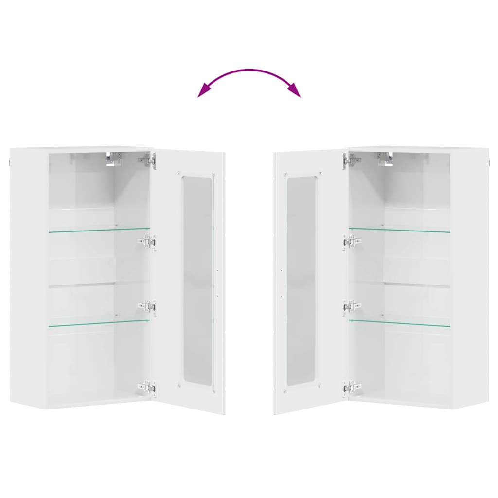 Wooden Cabinet with Storage High Gloss White 50 x 29 x 100 cm