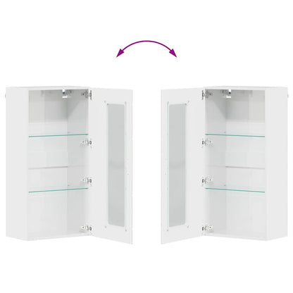 Wooden Cabinet with Storage High Gloss White 50 x 29 x 100 cm