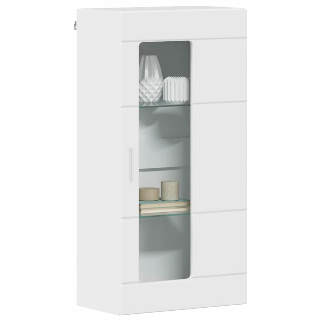 Wooden Cabinet with Storage High Gloss White 50 x 29 x 100 cm
