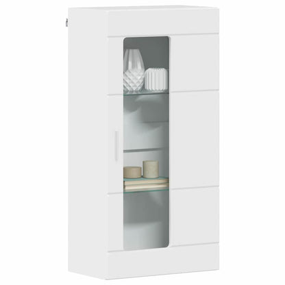 Wooden Cabinet with Storage High Gloss White 50 x 29 x 100 cm